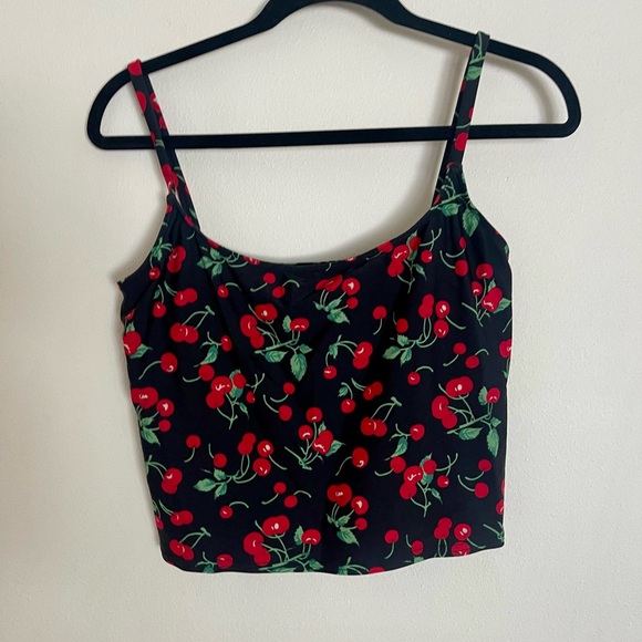 Red Cherry Tankini Top - Picture 3 of 8